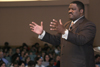 Evangelist Voddie Baucham speaks about family discipleship in chapel during the Faith In Practice Conference. - Photo by Kyle Kurlick
