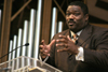 Evangelist Voddie Baucham speaks about family discipleship in chapel during the Faith In Practice Conference. - Photo by Kyle Kurlick