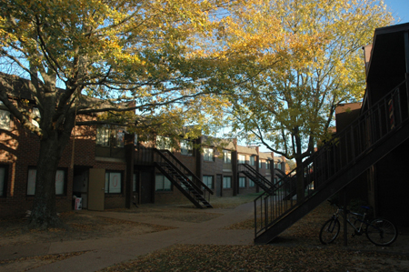 A fall day in the Watters Residence Complex.