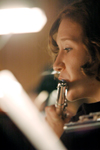 Katelin Warren played the flute during <em>A Union Christmas</em>. - Photo by Brad Moore