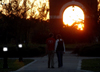 The West Lawn at dusk during the fall. - Photo by Morris Abernathy