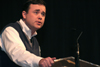 Todd Brady, minister to the univeristy, spoke on <em>What's a Wealthy Christian to Do?</em> from 1 Timothy 6:17-19 during the opening chapel for the spring semester. - Photo by Kyle Kurlick