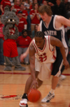 Union's Mack Bealim (32) handles the ball against pressure in Union's win over Lambuth. - Photo by Heather Phillips
