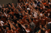 Fans celebrate a three-point basket during the Bulldog's home game against Lambuth. - Photo by Heather Phillips