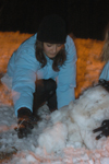 Kristmar Rawlins plays in the snow. - Photo by Heather Phillips