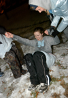 Candra Pennington plays in the snow. - Photo by Heather Phillips