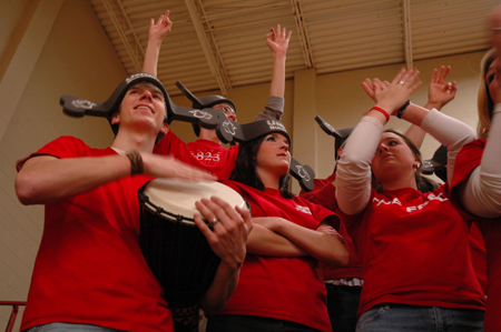 <em>The Boneheads</em> made some noise during the Lady Bulldogs' game against Cumberland.