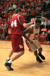 Deywane Lee (24) drives past a Cumberland defender in Union 74-63 win. - Photo by Kyle Kurlick