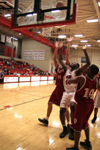 Pierry Valmera (44) attempts to get in position for a rebound in Union 74-63 win over Cumberland. - Photo by Kyle Kurlick