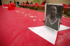 Cards were placed on tables for students to sign for the players during the World's Largest Tailgate Party. - Photo by Brad Moore