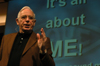 Dr. Phil Jett, pastor of Englewood Baptist Church and president of the Tennessee Baptist Convention, spoke from Phil. 2 on the <em>Joy-Full Mind</em> during the Homecoming chapel. - Photo by Heather Phillips