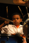 Drumming prodigy Marcus performed during the Variety Show. - Photo by Heather Phillips