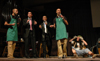 Jason Polk, Austin Clark, Adam Fox, Joel Polk, Bryan Spillman of the small group winning Lamda Chi Alpha perform at the Variety Show. - Photo by Kristen Nicole Sayres