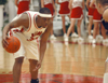 Mack Bealim eyes the defense as he runs the point for the Union men's basketball team. - Photo by Brad Moore