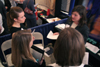 Enterprise Recruiter Alissa Fowler shares info with Senior Michelle Pierce and other Union students about their #1 internship program. - Photo by Kyle Kurlick