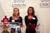 Union Auxiliary scholarship recipients Gayra Jones and Jessica Campbell express appreciation to the Auxiliary members and thank them for the scholarship assistance provided by their generosity.   - Photo by Morris Abernathy