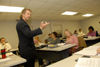 Steve Arendall leads an MBA class on the Germantown campus. - Photo by Morris Abernathy