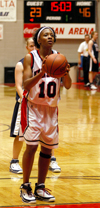 Ena Daniels concentrates from the free throw line during a victory over The Master's College. - Photo by Brad Moore