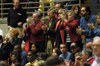 President Dockery cheers on the Lady Bulldogs with Harry Smith, president of the board of trustees at Union, during the NAIA Women's Basketball National Championship Game.  - Photo by Jim Veneman