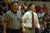 Head Coach Mark Campbell shows intensity from the sidelines during the NAIA Women's Basketball National Championship Game.  - Photo by Jim Veneman