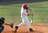 Senior Jeffrey Jackson making contact during a Union win over Spalding University. - Photo by Steven Aldridge