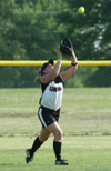 Senior outfielder Chrissa Norton gets in position for a catch in Union's win over Martin Methodist. - Photo by Steven Aldridge