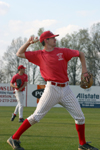 Second baseman Jason Cooper loosens up during practice. Cooper provides stability in the infield and strength at the plate. - Photo by Stephanie Schroeder