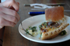 A different special entree and quiche are featured every day at The Baker's Rack. April 4 featured bacon, cheese and spinach quiche, which had far more spinach than expected. - Photo by Kristen Nicole Sayres