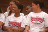 Lady Bulldog players Jessica Graves (left) and Tiffany Fisher, along with their teammates, enjoy the festivities of a celebration in their honor after winning the 2006 NAIA National Championship. - Photo by Kristen Nicole Sayres