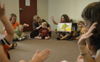 Kim Graves works with students who come to the Community Music Center with the Kindermusik program. - Photo by Heather Phillips