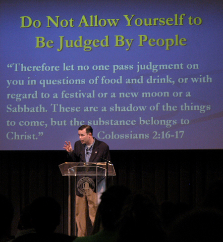 Todd Brady, minister to the university, spoke on <em>Continuing in Christ: Displaying the 'Always' of 'Once Saved, Always Saved'</em> from Colossians 2:6-23 during a chapel service.