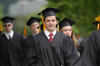 Marko Pavlovic and Michelle Pierce make their way to the Great Lawn for the spring graduation ceremony. - Photo by Morris Abernathy