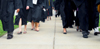 Graduates and faculty members made their way from the Penick Academic Complex to the Great Lawn for the spring graduation ceremony. - Photo by Kyle Kurlick