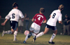Freshman Emily Rawls (4) focuses on the ball during a match against Crichton College. - Photo by Kyle Kurlick