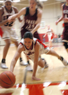 Senior Tiffany Fisher dives for a loose ball. - Photo by Steven Aldridge