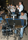 The jazz band performs on the Student Union Building patio during Family Weekend.  - Photo by Brad Moore