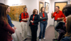 Dr. Charles Baldwin speaks to chemistry students before going to the Lincoln Elementary School for <em>Mathematics and Science in Jackson</em> to show a variety of demonstrations to children on a Saturday morning. Pictured from left to right: Kayla Powell, Sarah Conway, April Daigle, Michelle Thornhill, Stephanie Gardner, Dr. Charles Baldwin, Albrie Smith, and Alydia Murray. - Photo by Brad Moore