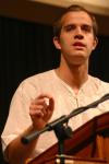 To help students be better informed about GO Trips, Senior Landon Preston spoke during chapel about his trip to India. - Photo by Stephanie Schroeder