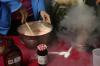 Chemistry students mix and serve some nitrogen ice cream to students during lunch in the PAC hallway. They served both chocolate and strawberry. - Photo by Stephanie Schroeder