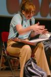 Bethany Hobbs plays a geeky contestant on the Dating Game during the Focus Show. - Photo by Stephanie Schroeder