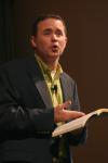 Todd Brady, minister to the university, speaks to students during a recent chapel. - Photo by Stephanie Schroeder