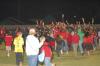 Fans rush the field after the men's soccer team's upset of the No. 1 ranked Lindsey Wilson team. - Photo by Morris Abernathy