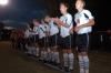 The men's soccer team pumps themselves up as they are called onto the field at the start of the game against Lindsey Wilson College. - Photo by Kyle Kurlick