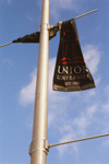 New banners that had lined the campus during the fall semester were found in various states of disrepair after the tornado. - Photo by Kristen Hiller