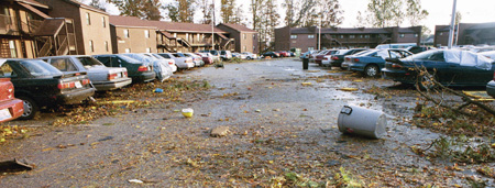 <i>I thought the damage was worse than what was described to me,</i> said freshman Chris Arnold, Christian ethics major, on his reaction after he returned to campus.