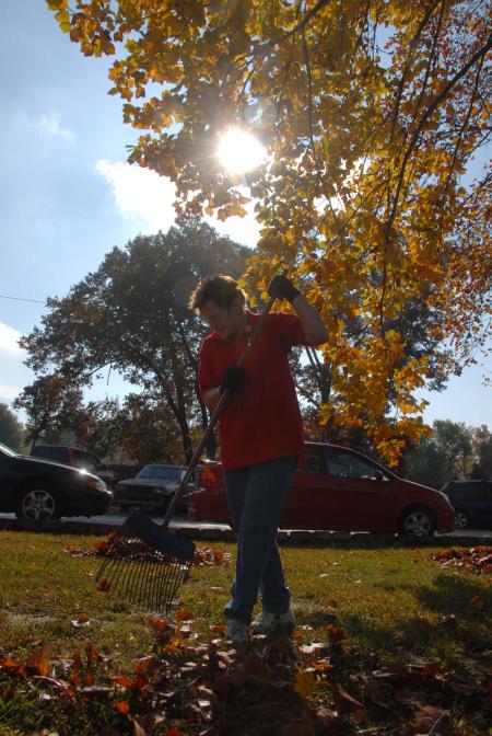 Registrar Jane Betts helps out at Forest Cove Nursing Home during Day of Remembrance.