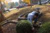 Nick Choate cleans a flower bed at Forest Cove Nursing Home during Day of Remembrance. - Photo by Morris Abernathy