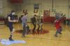 Buster the Bulldog gets a little help from some friends to perform YMCA during the Bulldogs' half time. - Photo by Stephanie Schroeder
