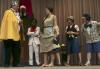 Old King Cole (Trevor Yarbrough) reveals that Cinderella's (Natalie Newberry) prince charming is his son in <em>The Trial of the Big Bad Wolf</em>. - Photo by Kyle Kurlick