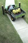 Matt Brasfield uses his Gator and spray rig to keep the weeds at bay on Union's campus around the McAfee residential complex. - Photo by Matthew Diggs